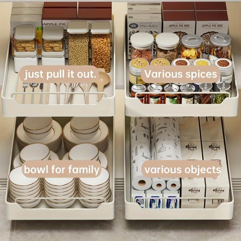 Under Sink Pull Out Dish Rack Organizer Kitchen Shelf
