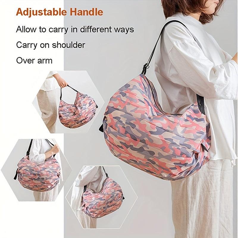 Leopard Print Reusable Grocery Bag Foldable Storage Portable Hand
