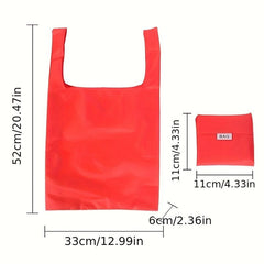 2pcs Foldable Shopping Bag Portable Tote Bag Random Color