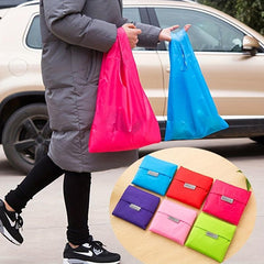 2pcs Foldable Shopping Bag Portable Tote Bag Random Color