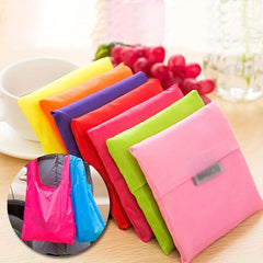2pcs Foldable Shopping Bag Portable Tote Bag Random Color