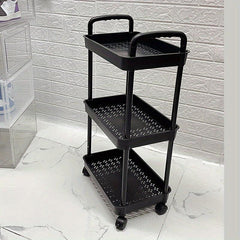 Compact Rolling Shelf for Stroller or Kitchen - Mobile Storage Cart