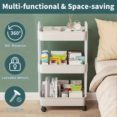 Compact Rolling Shelf for Stroller or Kitchen - Mobile Storage Cart