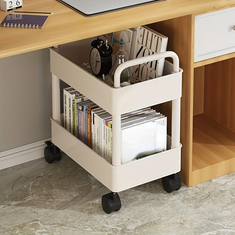 Compact Rolling Shelf for Stroller or Kitchen - Mobile Storage Cart