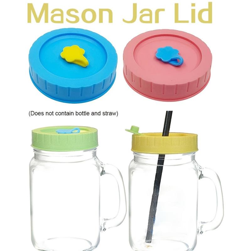 Universal Mason Jar Lids With Straw Hole 70mm Diameter