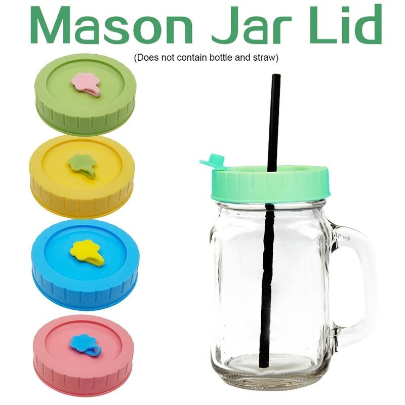 Universal Mason Jar Lids With Straw Hole 70mm Diameter