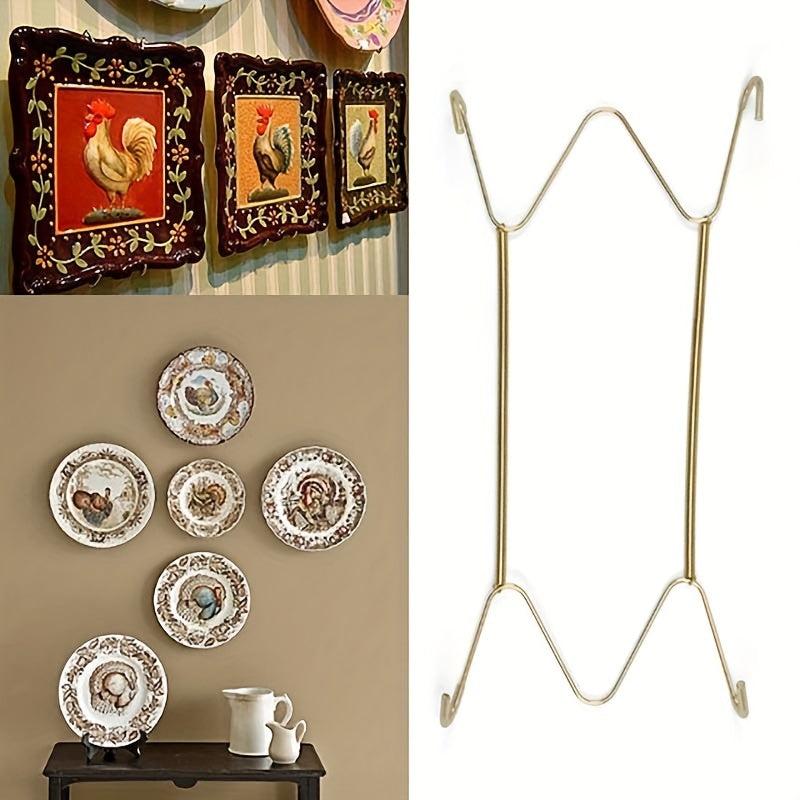 Plate Rack with Spring Hangers for Kitchen Wall Organization