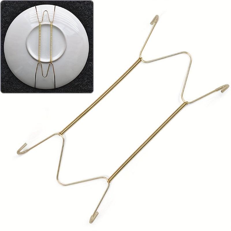 Plate Rack with Spring Hangers for Kitchen Wall Organization