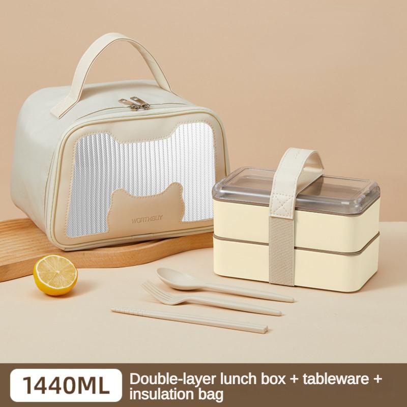 Square Double decker Lunch Box Portable Salad Fruit Box For Teen