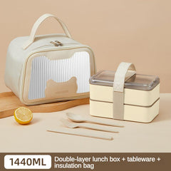 Square Double decker Lunch Box Portable Salad Fruit Box For Teen