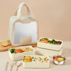 Square Double decker Lunch Box Portable Salad Fruit Box For Teen