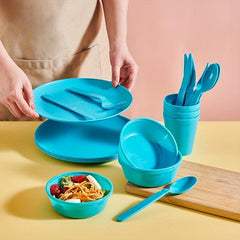 Portable Tableware Set for 4 People Camping Travel Reusable