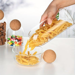 3pcs Set Cork Glass Jar Kitchen Food Storage Container with Sealed Lid