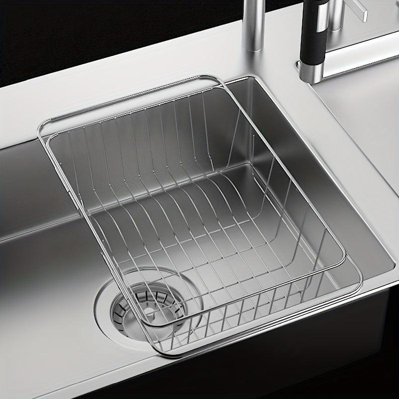 RYBACK Retractable SS Sink Strainer Telescopic Drain Basket Kitchen Rack