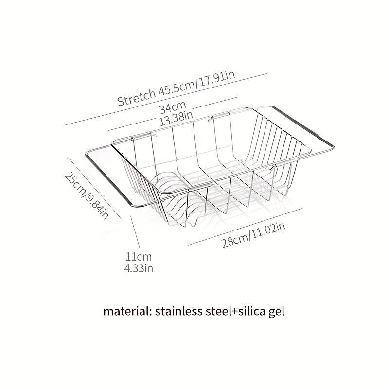 RYBACK Retractable SS Sink Strainer Telescopic Drain Basket Kitchen Rack