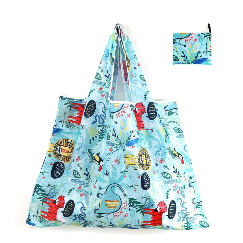 Large Capacity Reusable Grocery Shopping Bag Foldable Tote Pouch