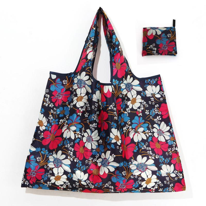Large Capacity Reusable Grocery Shopping Bag Foldable Tote Pouch