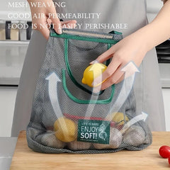 Reusable Hanging Mesh Storage Bag for Fruits Veggies Shopping