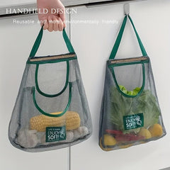 Reusable Hanging Mesh Storage Bag for Fruits Veggies Shopping