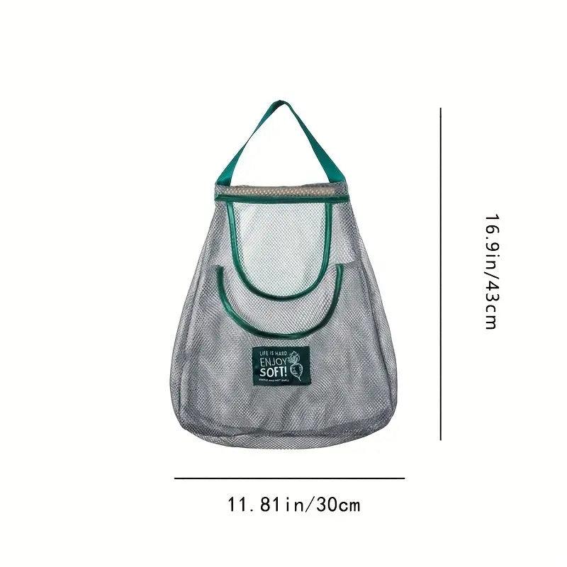 Reusable Hanging Mesh Storage Bag for Fruits Veggies Shopping