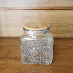 Square Glass Storage Jar Candy Jars With Lids Vintage Food Storage Container
