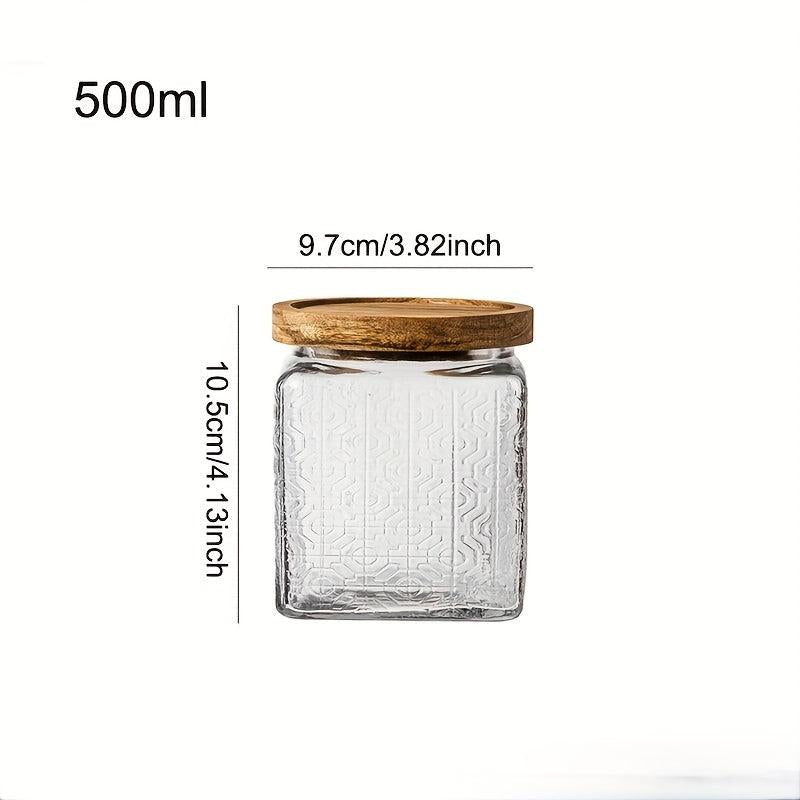 Square Glass Storage Jar Candy Jars With Lids Vintage Food Storage Container