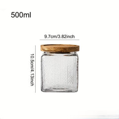 Square Glass Storage Jar Candy Jars With Lids Vintage Food Storage Container