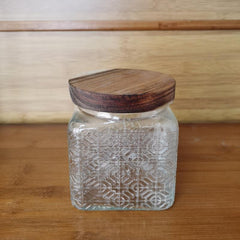 Square Glass Storage Jar Candy Jars With Lids Vintage Food Storage Container