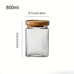 Square Glass Storage Jar Candy Jars With Lids Vintage Food Storage Container