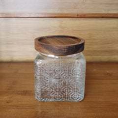 Square Glass Storage Jar Candy Jars With Lids Vintage Food Storage Container