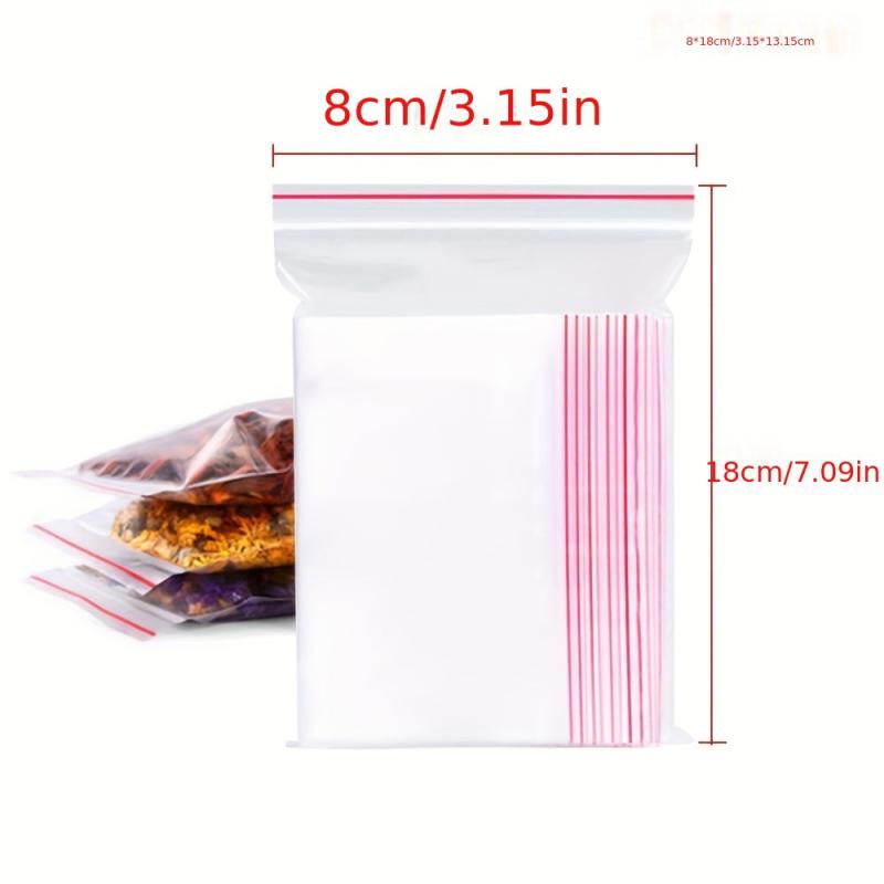 100 Pcs Clear Poly Bags Resealable Zip Lock Snack Food Storage Pouches