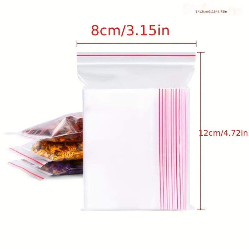 100 Pcs Clear Poly Bags Resealable Zip Lock Snack Food Storage Pouches