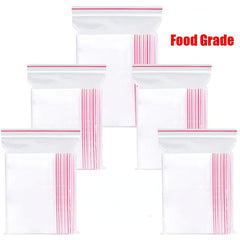 100 Pcs Clear Poly Bags Resealable Zip Lock Snack Food Storage Pouches