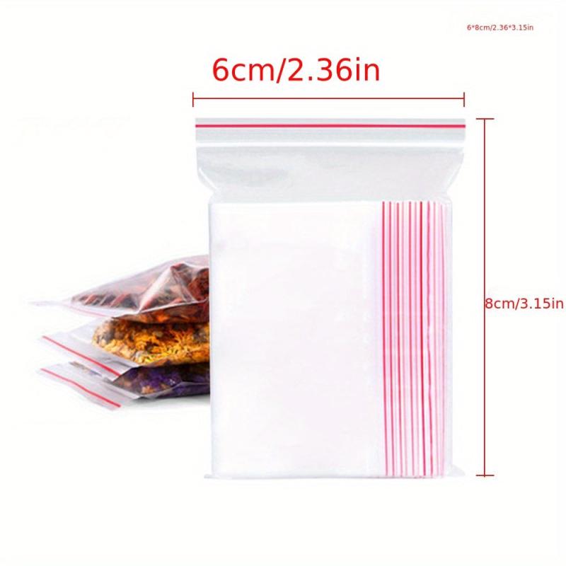 100 Pcs Clear Poly Bags Resealable Zip Lock Snack Food Storage Pouches