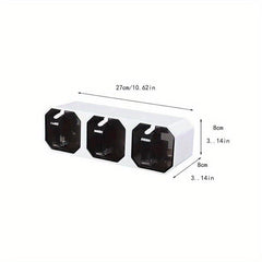 Wall Mounted Seasoning Jar Set with 3 Grid Clear Storage Combo for Kitchen