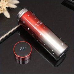 Gradient Stainless Steel Smart Mug LED Temperature Display Travel Coffee Cup