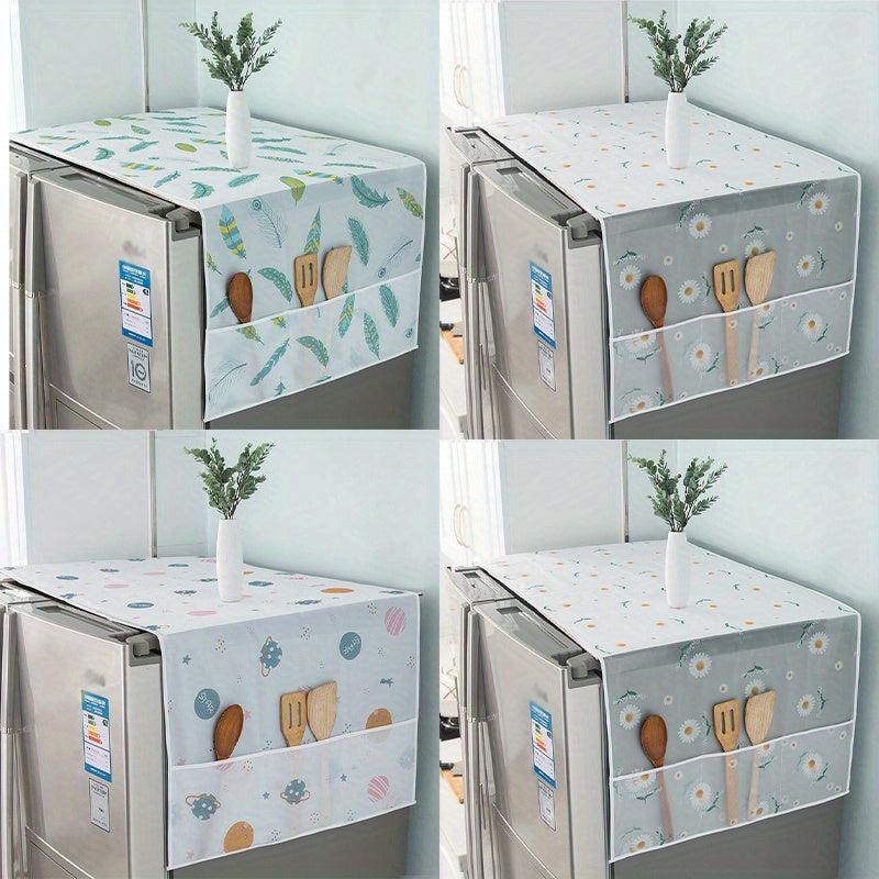 1pc Cartoon Pattern Refrigerator Dust Cover Waterproof Storage Organizer