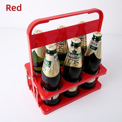 Vintage Style Beer Basket For 6 Bottles Foldable Wine Rack Beer Holder