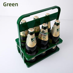 Vintage Style Beer Basket For 6 Bottles Foldable Wine Rack Beer Holder