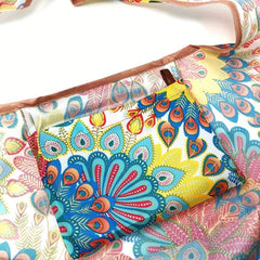 Peacock Flower Grocery Bags Portable Shopping Bag