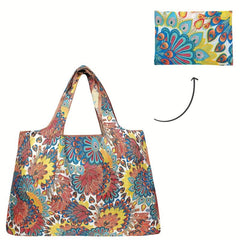 Peacock Flower Grocery Bags Portable Shopping Bag