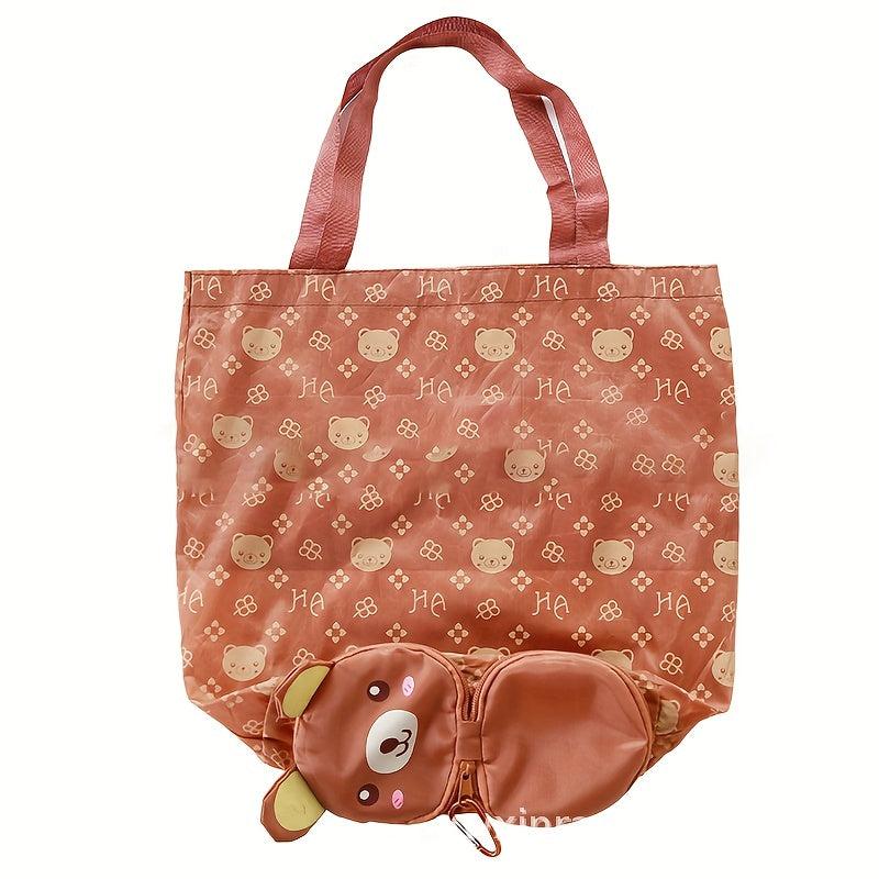 Reusable Animal Zipper Tote Bag - Portable & Eco-Friendly Grocery Bag