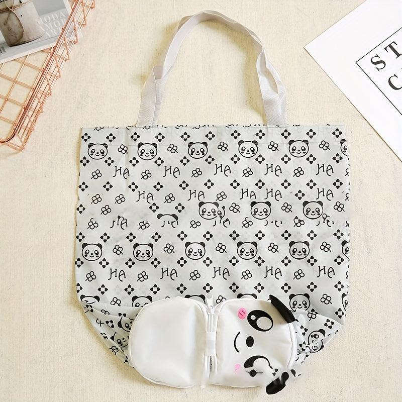 Reusable Animal Zipper Tote Bag - Portable & Eco-Friendly Grocery Bag