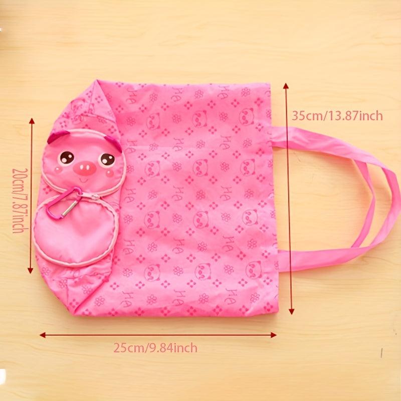 Reusable Animal Zipper Tote Bag - Portable & Eco-Friendly Grocery Bag
