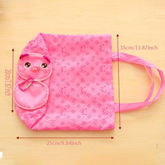 Reusable Animal Zipper Tote Bag - Portable & Eco-Friendly Grocery Bag