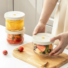Glass Food Storage Box Leak-proof Fresh-keeping Bowl
