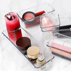 3pcs Clear Drawer Organizer Set for Bathroom and Kitchen