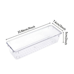 3pcs Clear Drawer Organizer Set for Bathroom and Kitchen