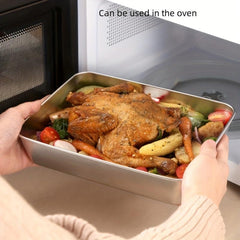 Stainless Steel Square Plate Cold Vegetable Plate Rectangular Fruit Plate