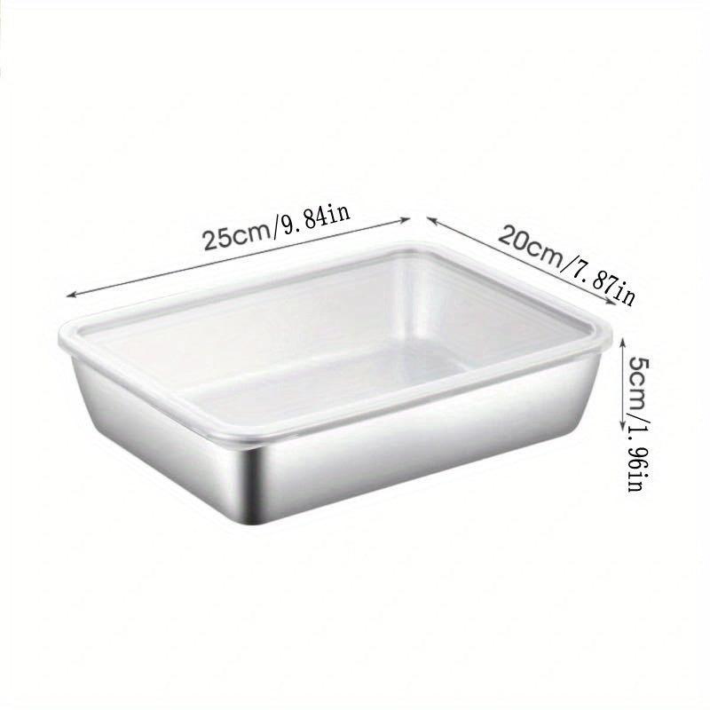 Stainless Steel Square Plate Cold Vegetable Plate Rectangular Fruit Plate